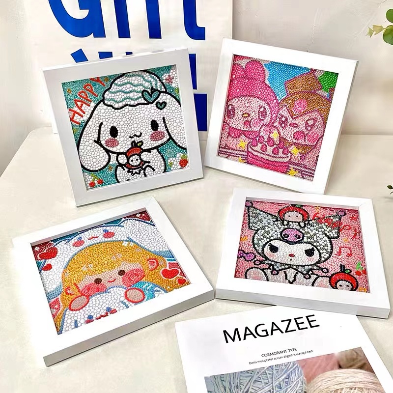 Tranh Đính Đá Tự Làm cho bé Hình Sanrio Dễ Thương sticker đính đá cho bé tranh đính đá cha mẹ