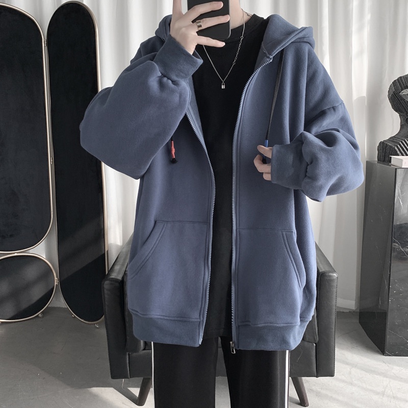 Áo khoác Hoodie Nam Nữ form rộng - Basic Oversize Zip-Up Hoodie