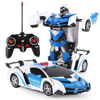 Đồ chơi xe ô tô điều khiển từ xa 27MHZ biến hình thành robot siêu nhân R/C giá rẻ cho bé trai 3 4 5 6 tuổi