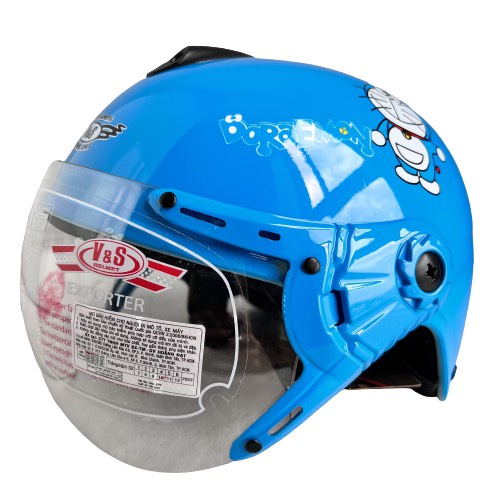 Mũ bảo hiểm trẻ em V&amp;S Helmet - VS103KS Doreamon xanh dương - Phù hợp với bé từ 2 đến 5 tuổi, Bé nặng dưới 18kg