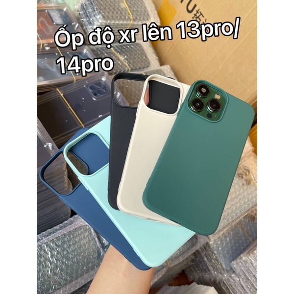 Ốp Lưng Cho Vỏ Độ XR Lên 13Pro, 14Pro có gờ bảo vệ camera / Ốp lưng silicon màu dành cho vỏ độ cực đẹp
