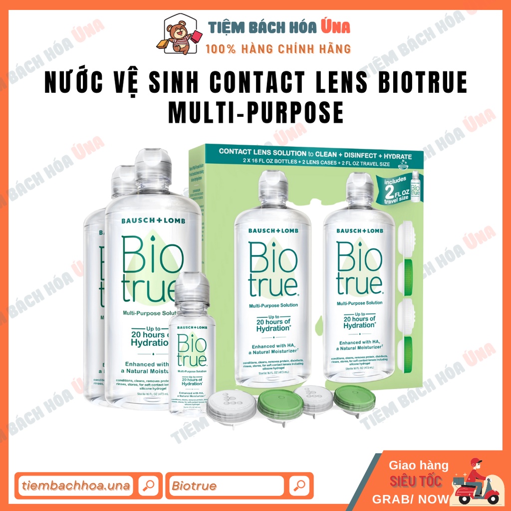 Nước ngâm lens, kính áp tròng Biotrue Multi-Purpose Solution 473ml  - Tiệm bách hóa Ú na