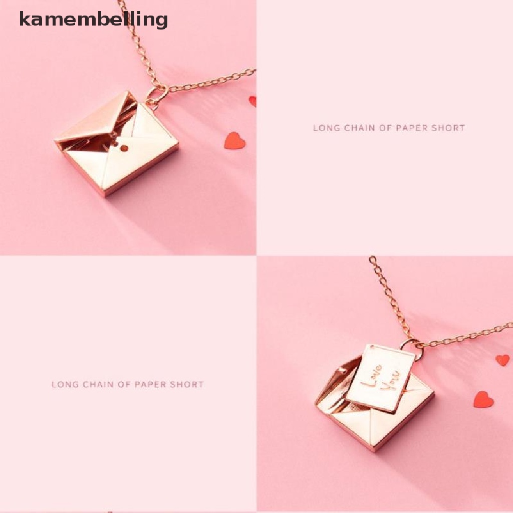 Kamembelling Vòng cổ Mặt Phong Bì In Chữ Love Bằng Titan Sáng Tạo