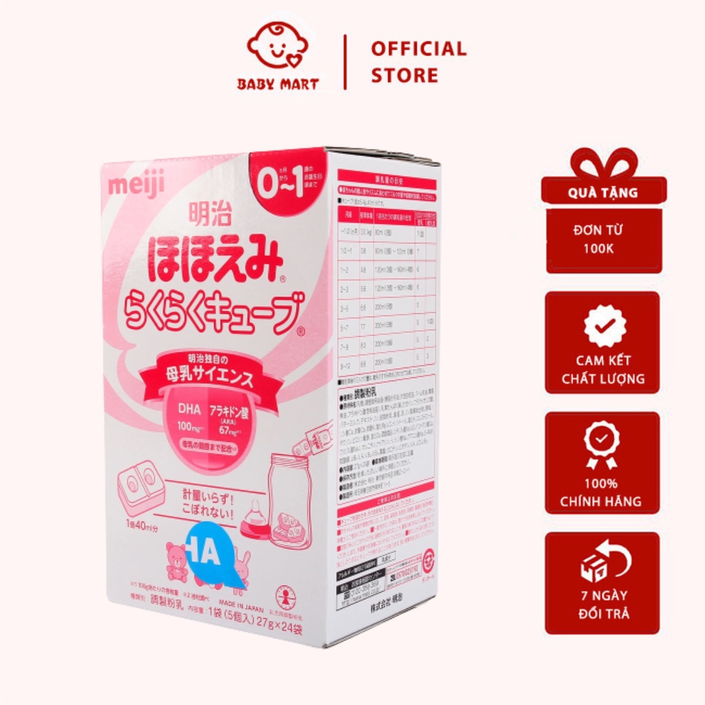 Sữa Meiji Nội Địa Nhật Dạng Thanh Lon 0-1 Tuổi