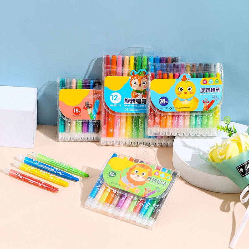 Bộ Bút Sáp Màu Không Bẩn Không Độc Hại An Toàn Có Thể Rửa Sạch Dành Cho Trẻ Em