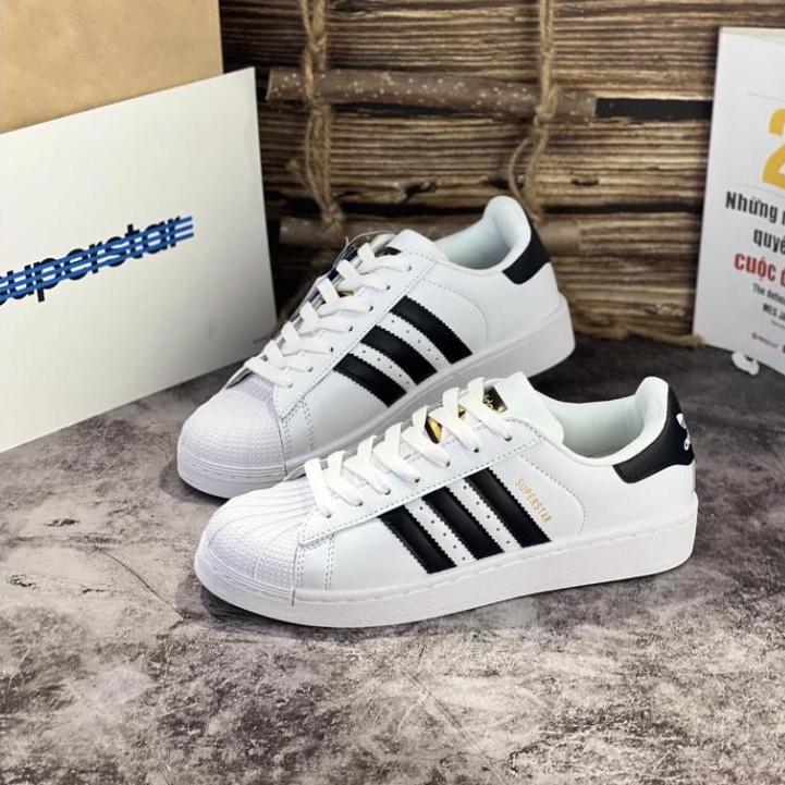 Giày Thể Thao Nam Nữ - Giày Adidas Mũi Sò Tem Vàng - Adidas Superstar - Giày Adidas 3 Sọc
