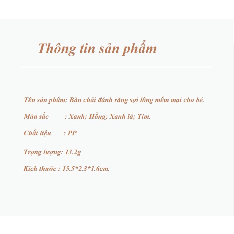 BÀN CHẢI ĐÁNH RĂNG MỀM MẠI CHO BÉ TỪ 3-12 TUỔI