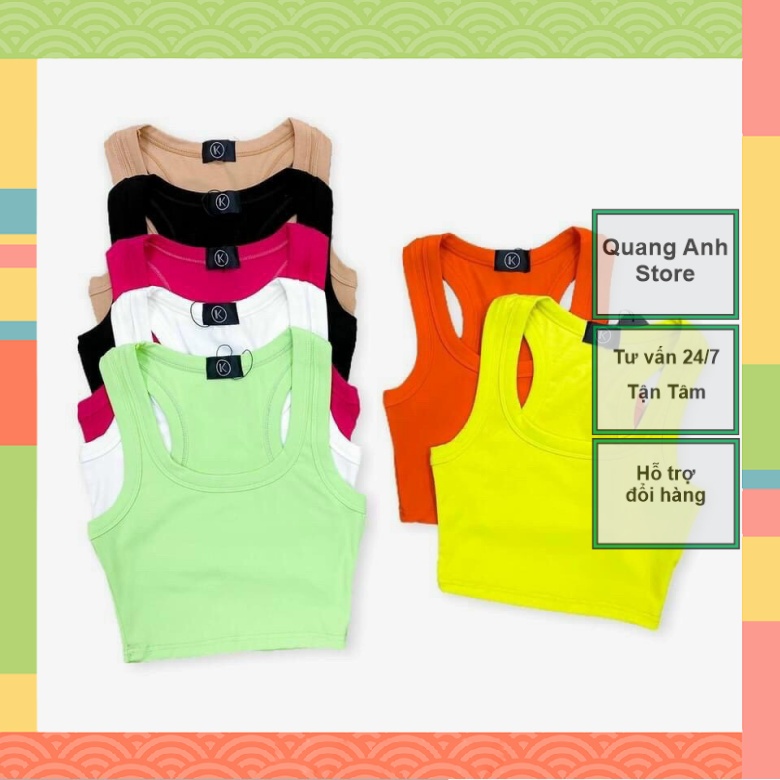Áo Ba Lỗ Dáng Croptop Chất Cotton_Xưởng May Quang Anh