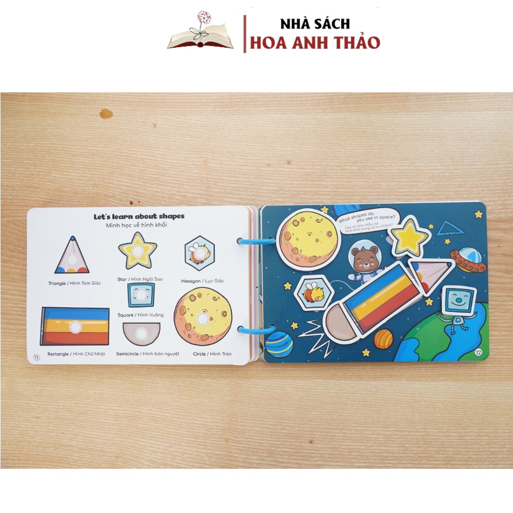 Học Liệu Bóc Dán Montessori  Busy Book Song Ngữ Anh Việt Beezi Book, Thương Hiệu Lalala Baby Made In Việt Nam