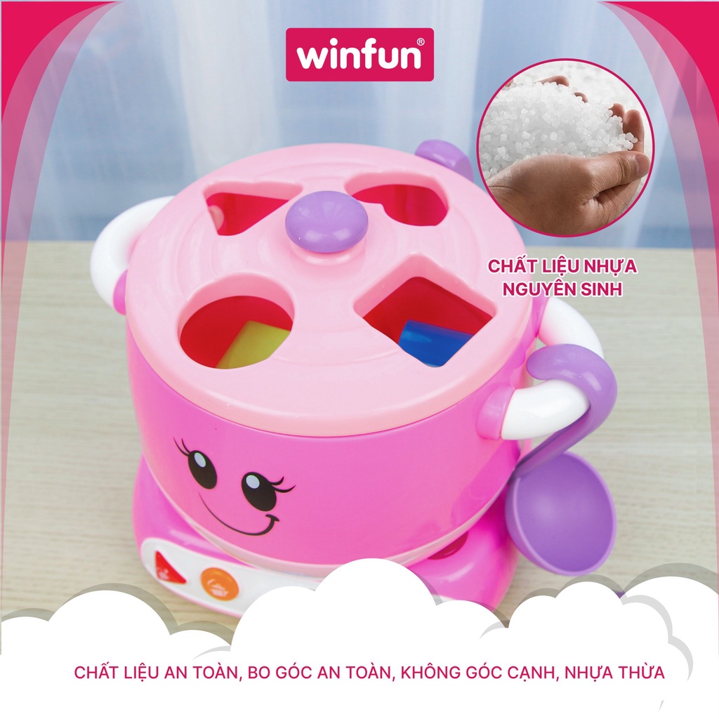 Bộ đồ chơi nấu ăn xếp hình Winfun 0762G có nhạc - hỗ trợ hướng nghiệp và phát triển tư duy cho bé , chính hãng