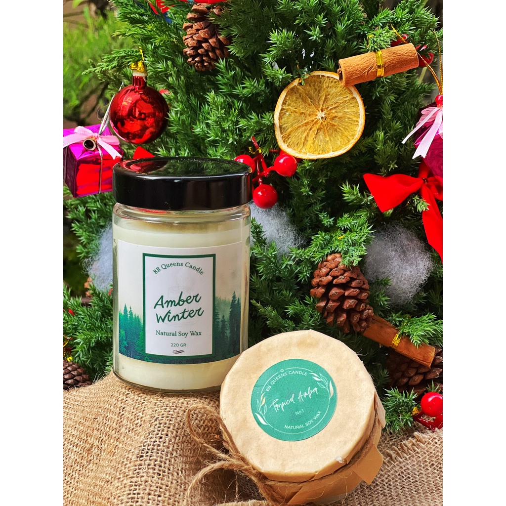 2 Nến Thơm Handmade như hình _ 1 hũ 100gr &amp; 1 hũ 220gr BB Queens gói set quà tặng