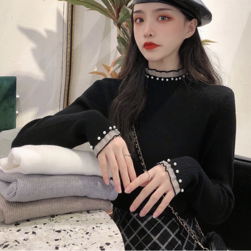 Áo Len Nữ Dài Tay Cổ Tròn Thời Trang Hàn