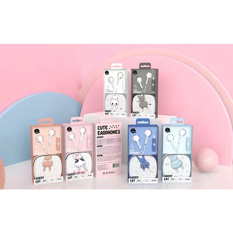 Tai Nghe Có Dây Hình Hoạt Hình Dễ Thương Có Dây 3.5mm Cho Apple OPPO Huawei Vivo Xiaomi