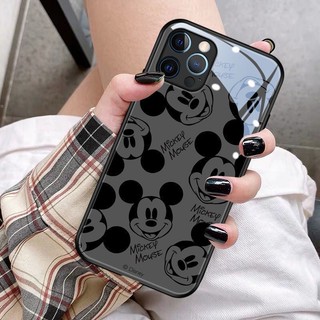 Ốp Điện Thoại Mặt Kính Chống Va Đập In Hình Mickey Cho iPhone 14 Pro Max 13 12 Mini 11 XS XR X 8 7 Plus 6S 6 SE