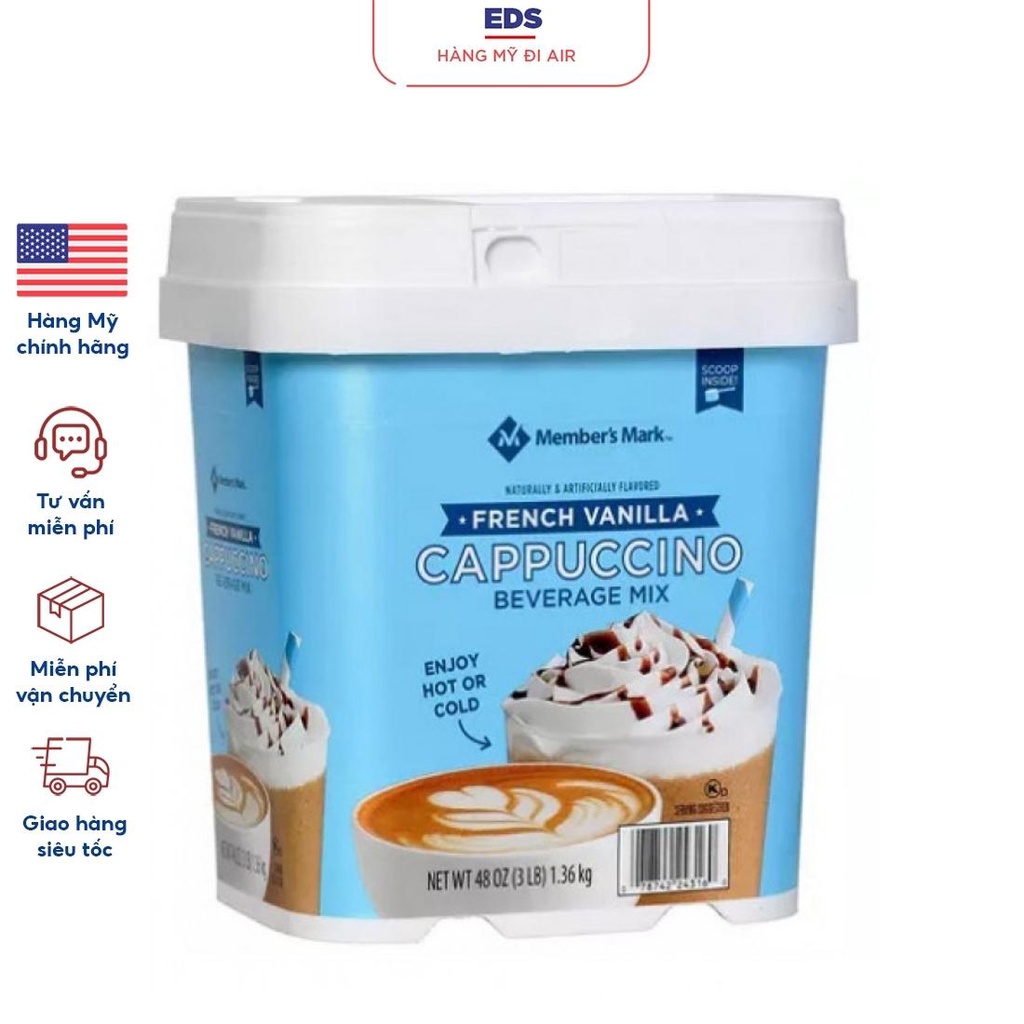 Bột cà phê sữa Member’s Mark 6/2024 French Vanilla Cappucino - EDS Hàng Mỹ
