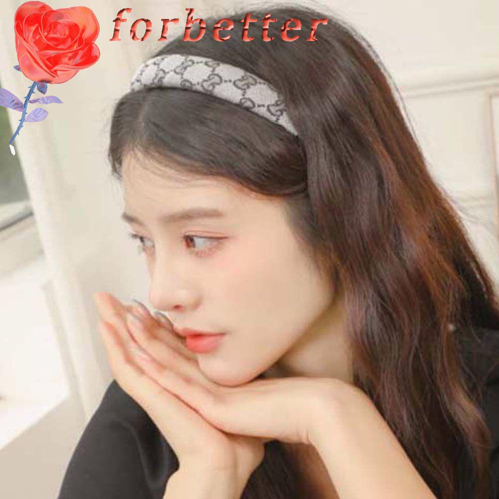 Băng Đô Cài Tóc Bằng Vải In Chữ Phong Cách Hàn Quốc Cho Nữ