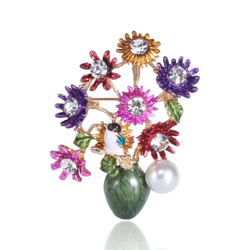 Trâm Cài Áo Hình Tranh Sơn Dầu Van Gogh Hoa Hướng Dương Tòa Án Âu Mỹ Cổ Điển Cho Nữ Corsa