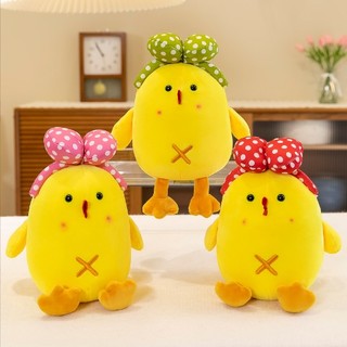 Gấu bông gà mập đeo nơ chấm bi G25B8a gối ôm 25cm thú nhồi bông dễ thương
