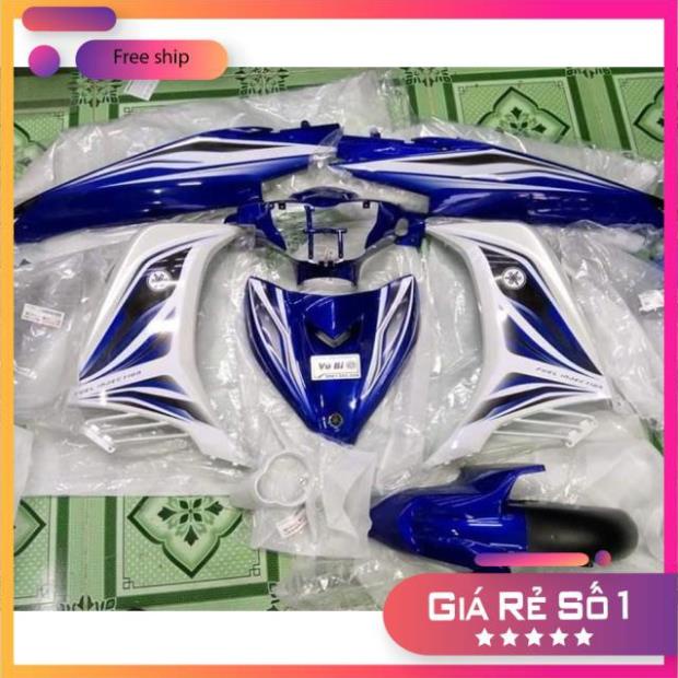 DECAL PVC 5 LỚP CHẤT LƯỢNG CAO Tem rời Exciter 2011 lửa trắng xanh cao cấp