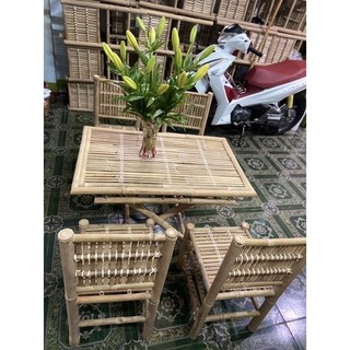 Bộ bàn tre ghế xếp lưng tựa