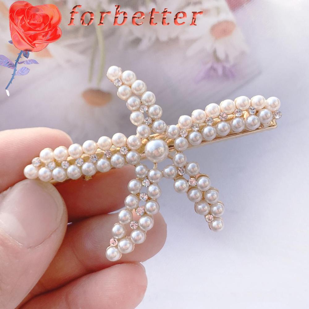 Kẹp tóc hình sao biển đính ngọc trai sang trọng cho nữ