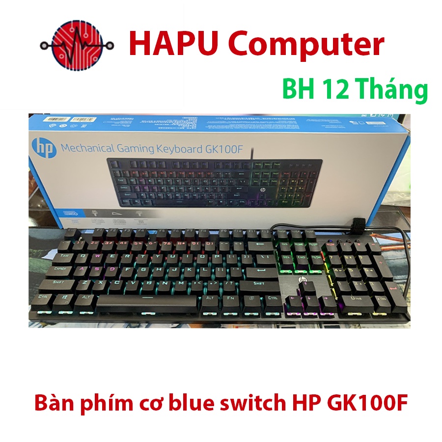 Bàn phím cơ blue switch HP GK100F cực chuẩn - 12 chế độ led tùy chỉnh phụ kiện máy tính HAPU bảo hàn