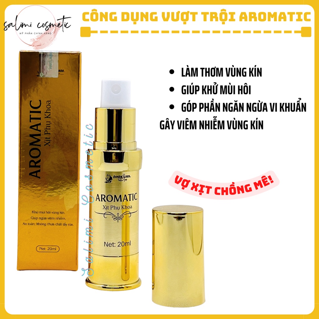 Xịt Phụ Khoa AROMATIC - Khử Mùi Hôi Vùng Kín, Ngừa Viêm Nhiễm, Làm Hồng Bikini, Giúp Vùng Kín Thơm, Hồng, Se Khít | 20ml