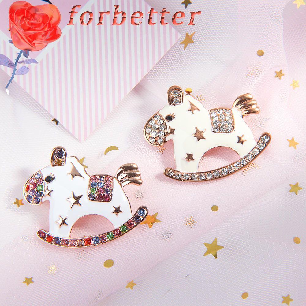 Trâm cài áo hình chú ngựa đính đá lấp lánh thời trang dành cho nữ