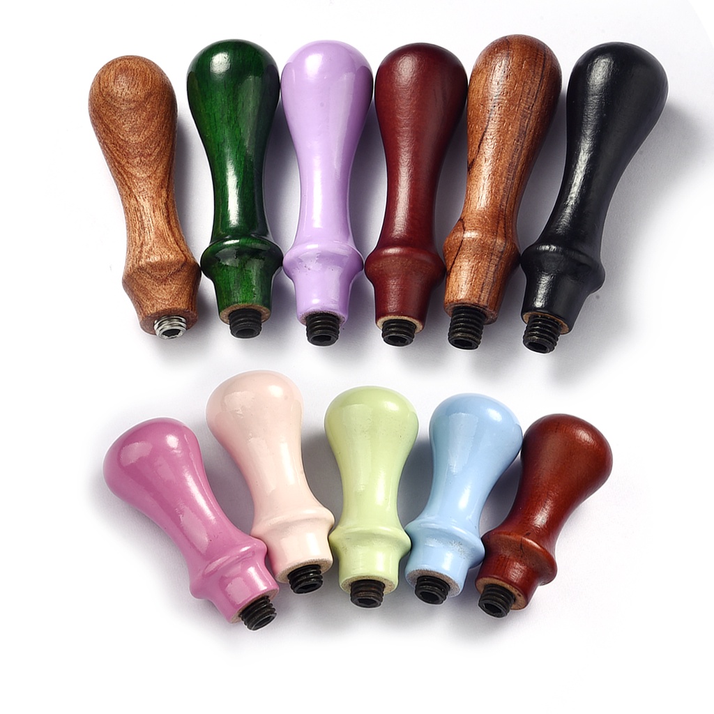 Vintage tem gỗ xử lý kim loại cổ niêm phong xử lý đám cưới lời mời sáp tem DIY thủ công quà tặng