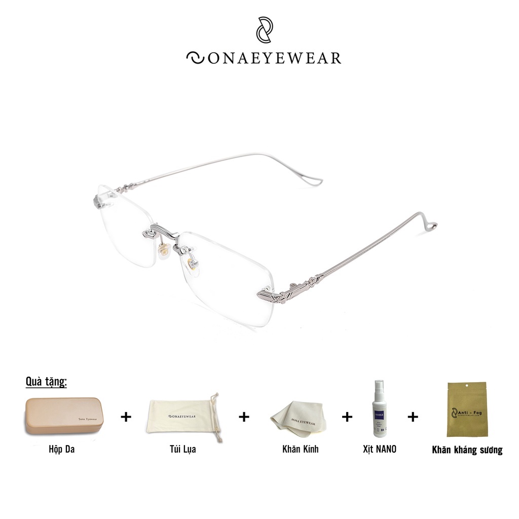 Gọng Kính Cận không viền nam nữ Sona Eyewear - chất liệu kim loại cao cấp - C06