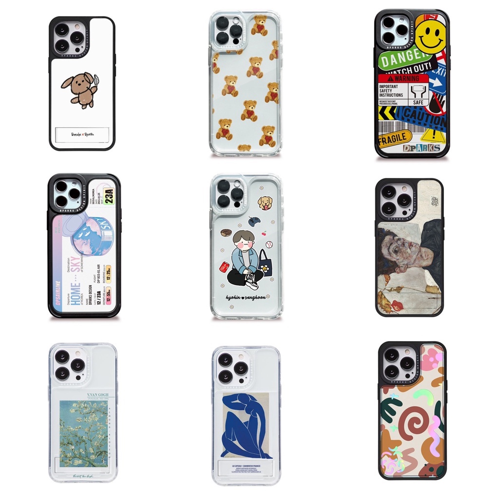 🇰🇷【Korean iPhone Samsung Galaxy Case】 Dparks Unique Premium All Design Collection Card Storage kick 