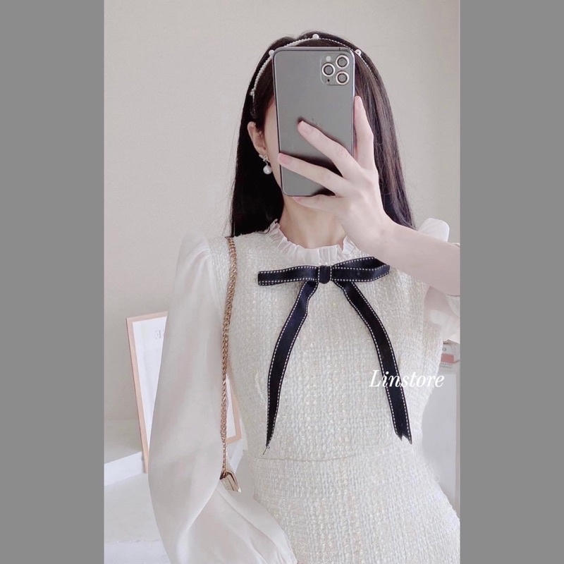 Váy thiết kế dạ tweed 2 lớp sang chảnh LINDesign | BigBuy360 - bigbuy360.vn