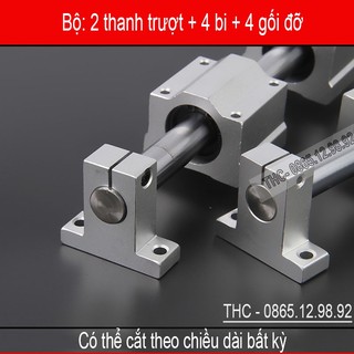 Bộ thanh ray trượt tròn phi 20mm (1 thanh SC20 dài 1 mét + 2 bi trượt SCS20UU + 2 gối đỡ SK20)