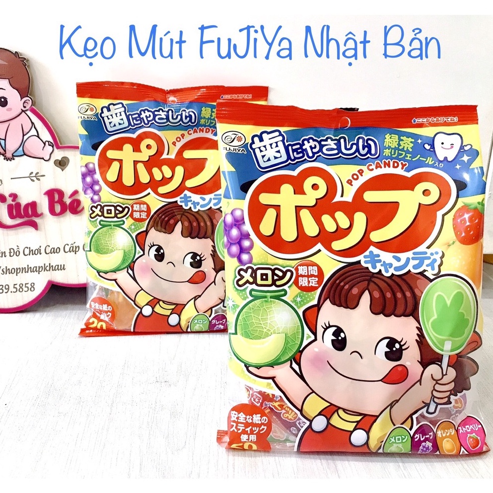 FUJIYA- 20 Cây Kẹo mút vị trái cây không sâu răng // Pop Candy Nhật Bản