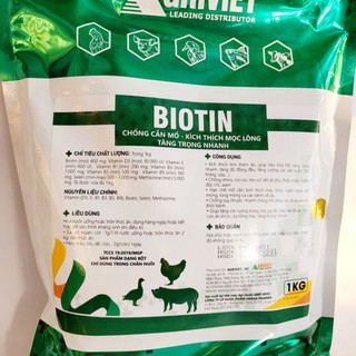 1kg Biotin dùng trong thú y, chống cắn mổ, ra lông nhanh, tăng trọng nhanh