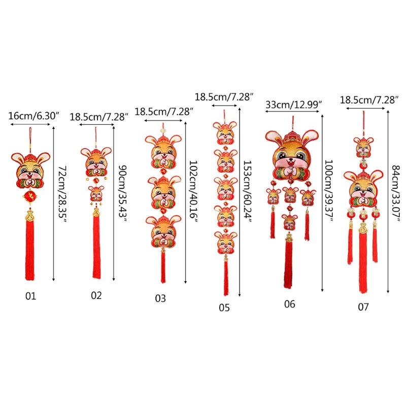Dây Treo Trang Trí Phòng Khách Hình Thỏ Phong Cách Trung Hoa Mừng Năm Mới