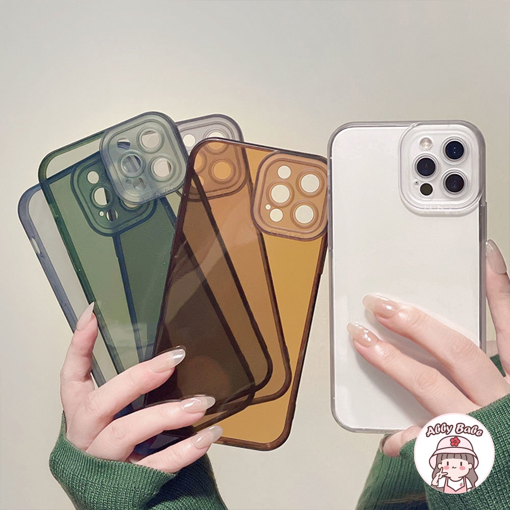 Ốp Điện Thoại TPU Mềm Chống Sốc Trong Suốt Viền Đen Đơn Giản Thời Trang Cho IPhone 14 Pro Max 11 7Plus 13 12 11 Pro Max