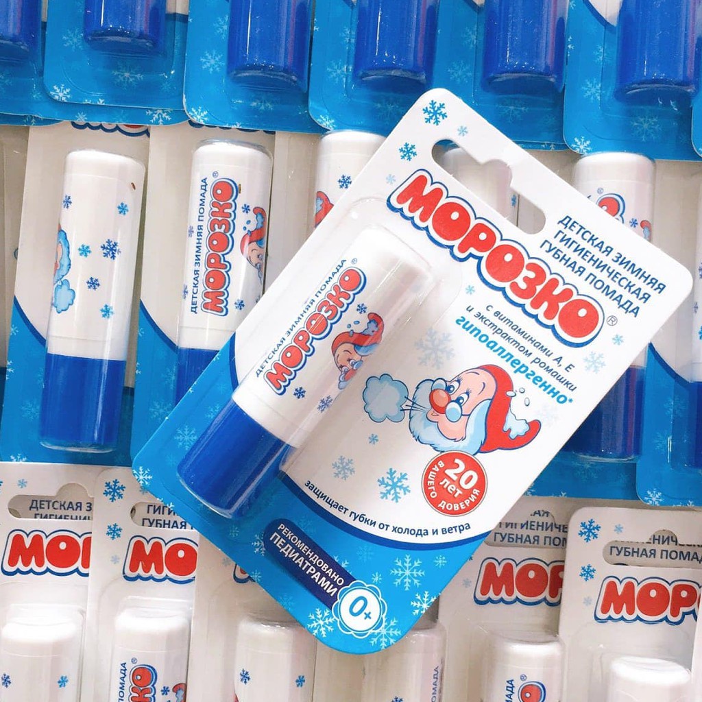 Son dưỡng môi ông già tuyết Mopo3ko Nga cho trẻ từ sơ sinh