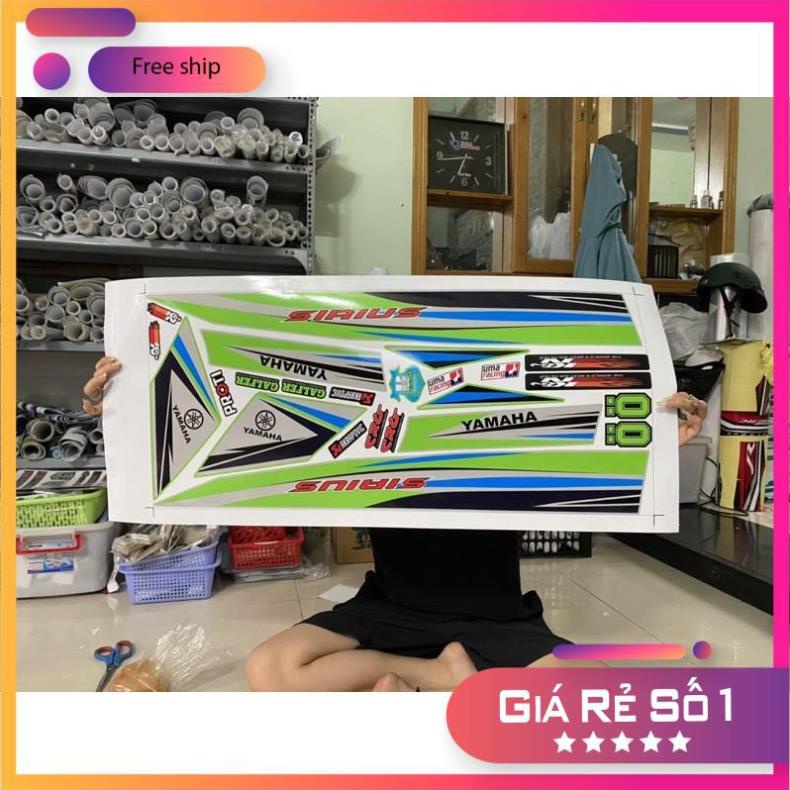 FREE SHIP + QUÀ TẶNG Tem rời xe Sirius 110 bạc xanh