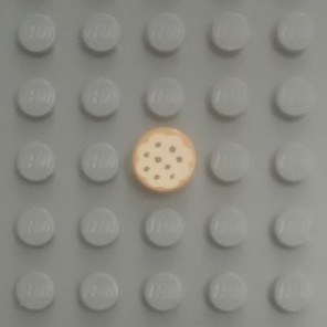 Đồ Chơi Lắp Ráp Tile, Round 1 x 1 with Cookie Tan Frosting and Chocolate Sprinkles Pattern