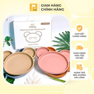 Khay ăn gấu trúc Silicone Morry xinh xắn cho bé tập ăn, đủ màu sắc - Herbaby