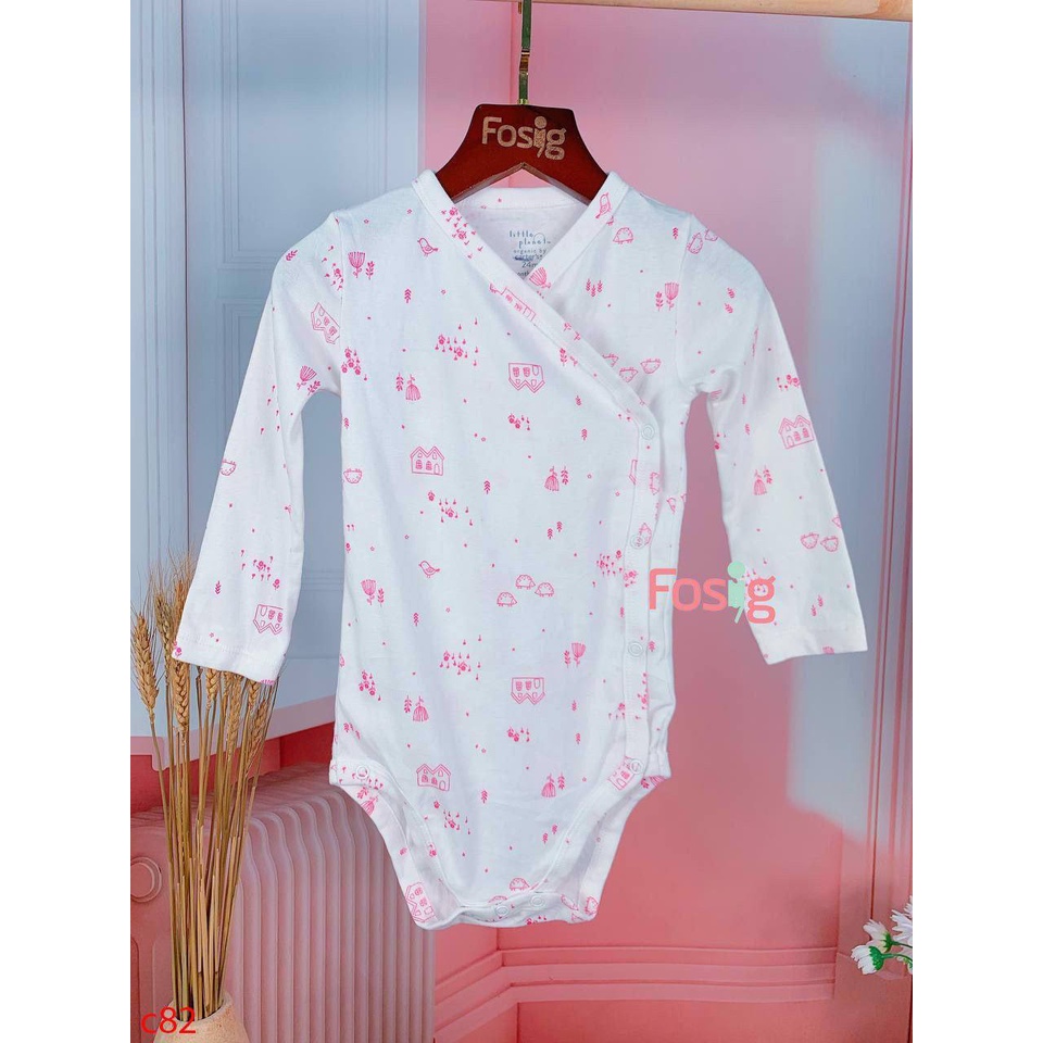 Bodysuit Tay Dài Cài Hông Bé Gái Cter - Nông Trại Hồng