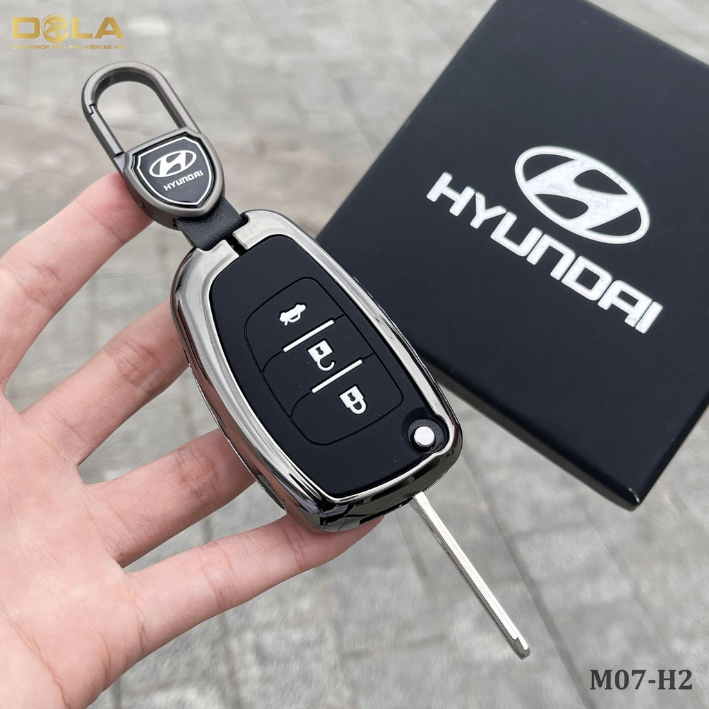 Vỏ ốp khoá xe hơi - Bọc chìa khóa ô tô Hyundai i10 chìa cơ, accent chìa cơ