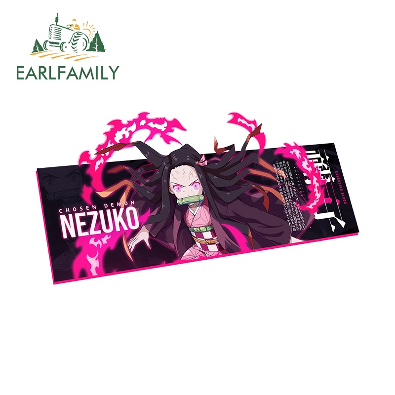 Sticker Vinyl Dán Trang Trí Xe Hơi Họa Tiết Demon Slayer Kamado Nezuko 13cm