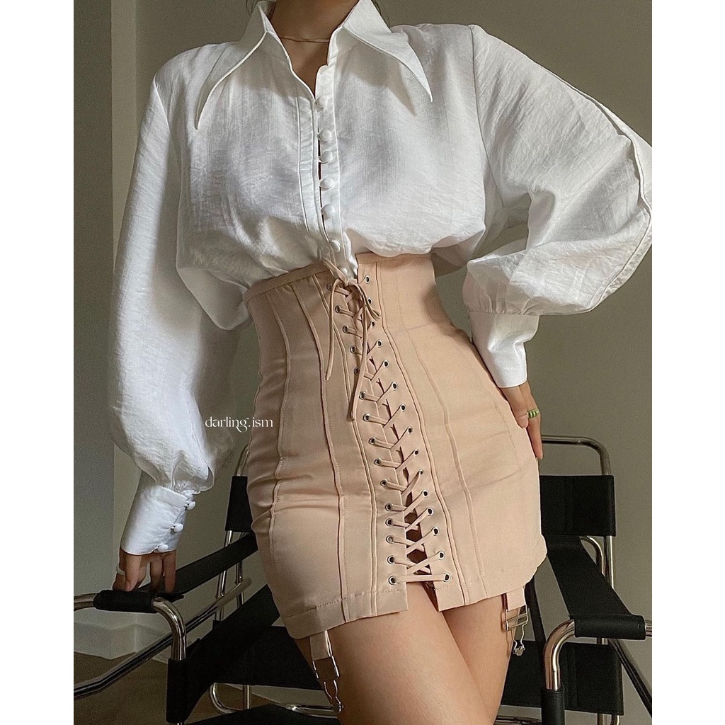 DARLING.ISM - Áo sơ mi trắng tay phồng Mariposa blouse
