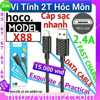 Cáp sạc nhanh 2.4a hoco x88 vi tính 2t hóc môn 2222