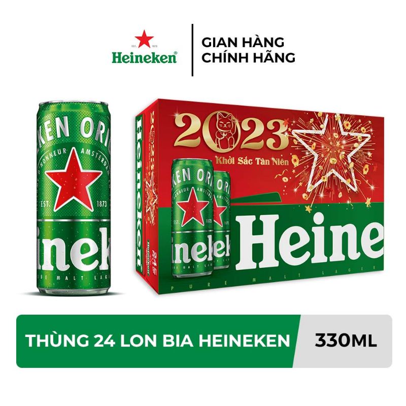 Now Ship Thùng 24 lon bia Heineken 330 ml