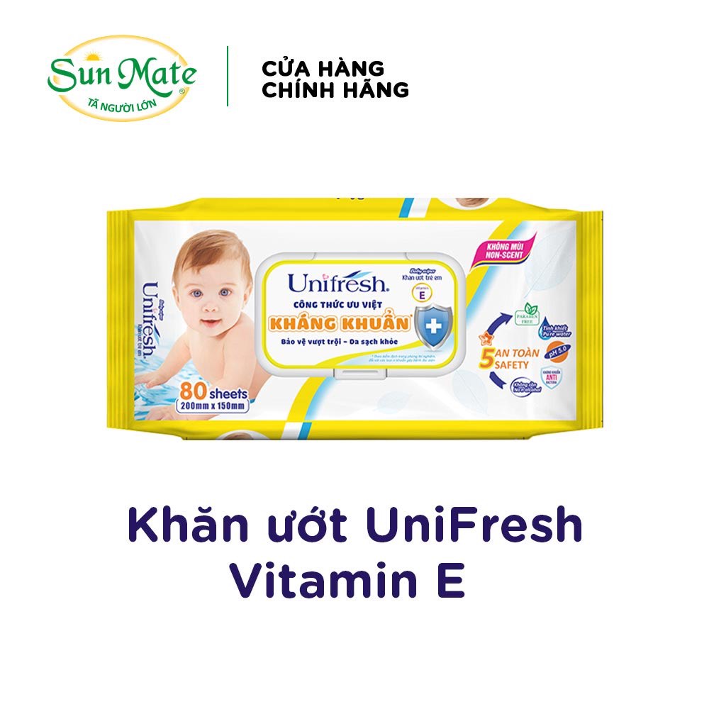 Khăn ướt UniFresh Vitamin E 80 miếng