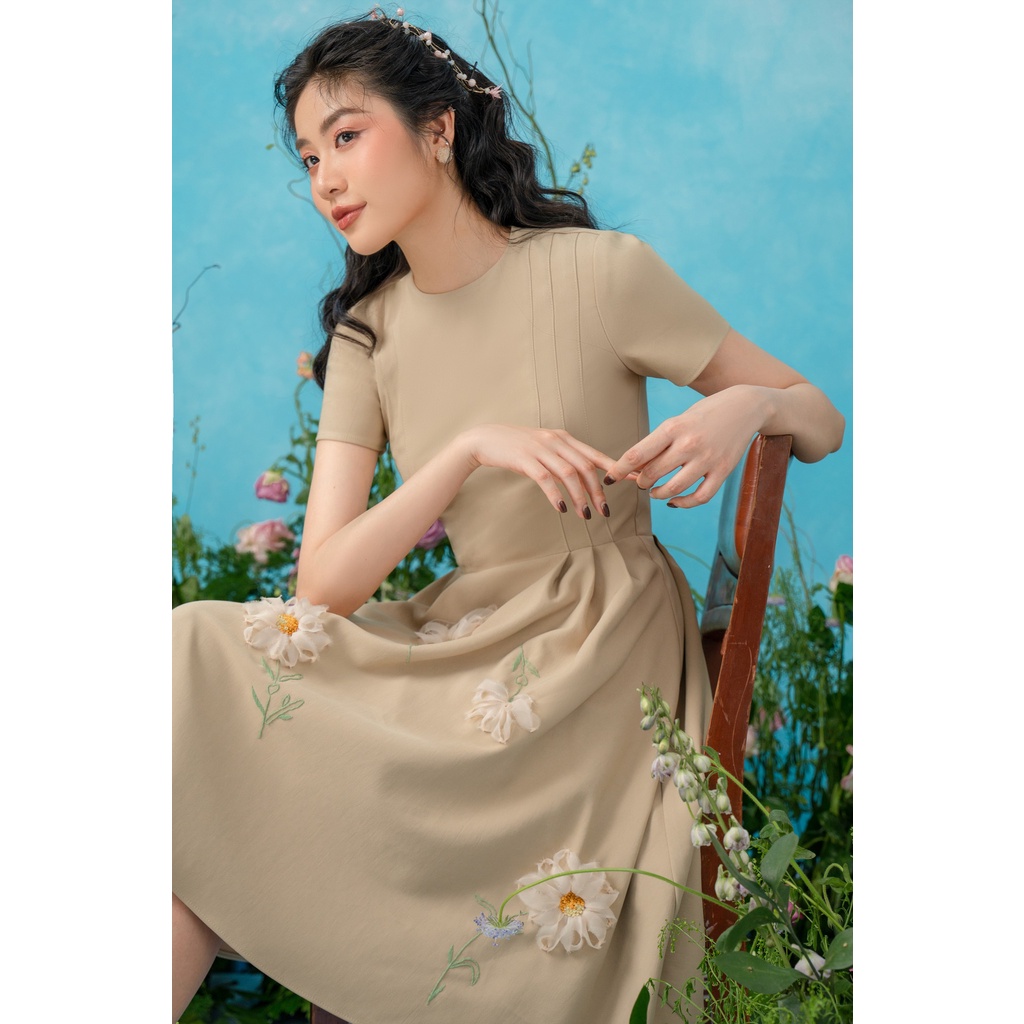 OLV - Đầm Sepia Daisy Embro Dress