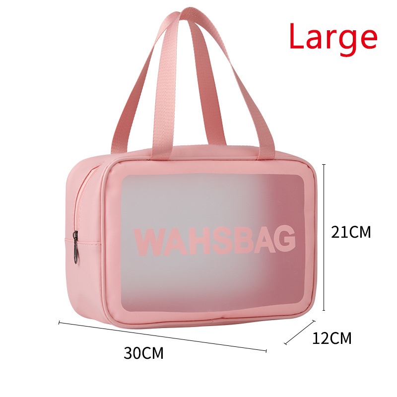 Túi Đựng Mỹ Phẩm Cầm Tay Da PU Trong Suốt Cỡ Lớn Chống Thấm Nước Cho Nữ